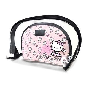 HELLO KITTY Cosmetic Bag NEW IMPRESSIONS Clutch Makeup Bag Set Of 2 Pink